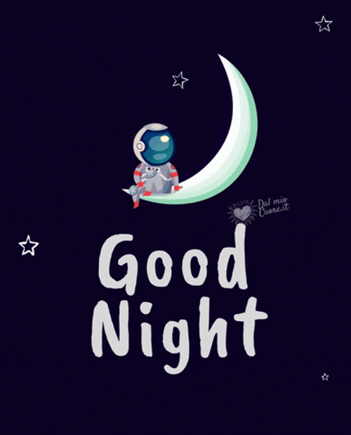 Have A Good Night Astronaut Sitting In Moon GIF