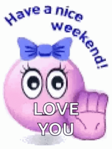 Have A Good Weekend Waving Purple Emoji GIF
