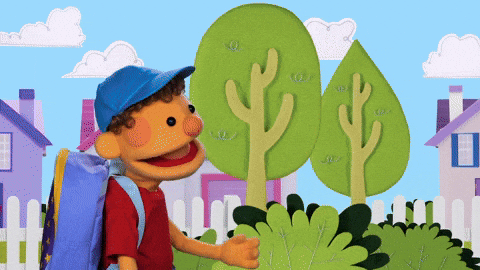 Have A Great Day At School Puppet Walking GIF