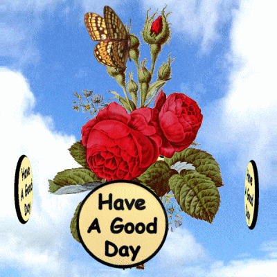Have A Great First Day Flowers With Butterfly GIF