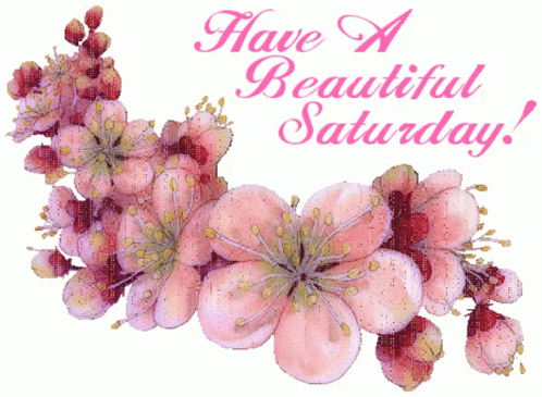 Have A Great Saturday Line Of Flowers GIF