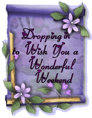 Have A Great Saturday Purple Scroll With Flowers GIF