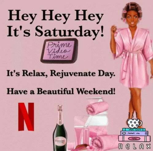 Have A Great Saturday Woman In Pink Robe GIF