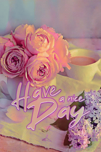 Have a Nice Day Greeting Card With Flowers and Coffee
