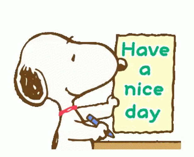 Have A Nice Day Snoopy Color Sketch GIF 