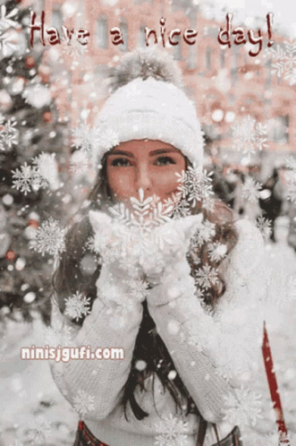Have A Nice Day Snow Flake Kisses GIF