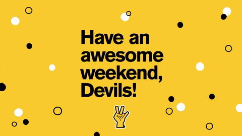 Have A Nice Weekend Devils Yellow Background GIF
