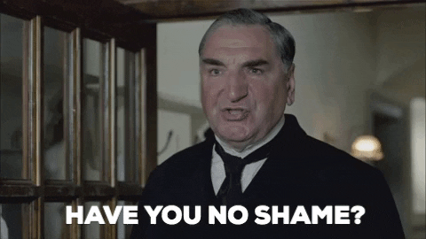 Have You No Shame Jim Carter GIF