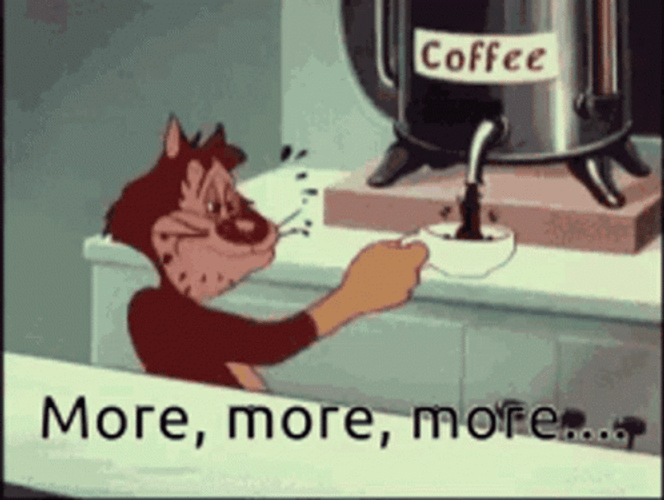 Having Unlimited Coffee Time With Animated Cat GIF
