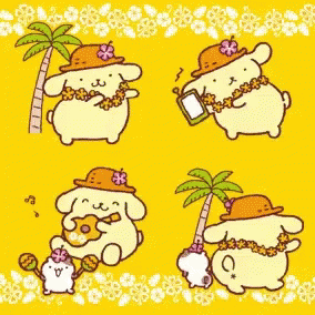 Dancing Pompompurin In Hawaii GIF