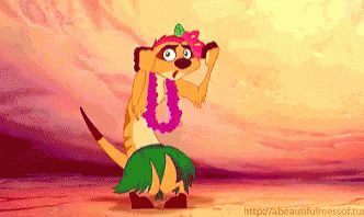 Timon In Hawaiian Dress GIF