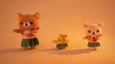 Rilakkuma And Friends In Hawaiian Dance GIF