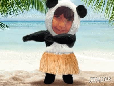 Hawaiian Dancing Panda With Kid Face GIF