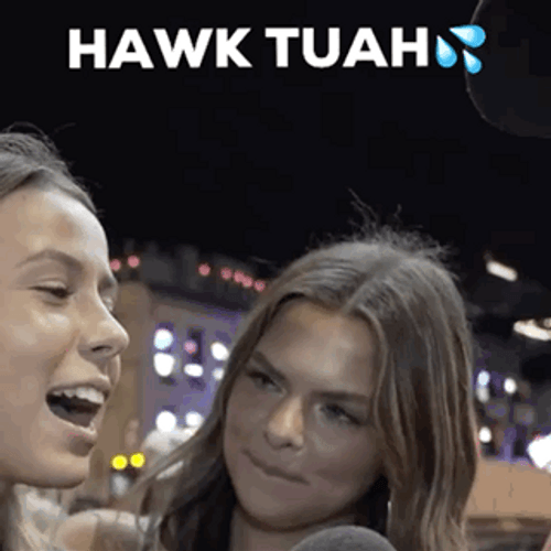 Hawk Tuah Candid Girl Spitting Gesture GIF