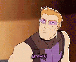 Hawkeye Growls Animated Series GIF