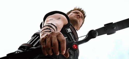 Hawkeye Aiming Laser Bow GIF