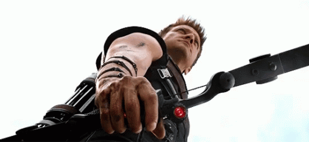 Hawkeye Aiming Laser Bow GIF