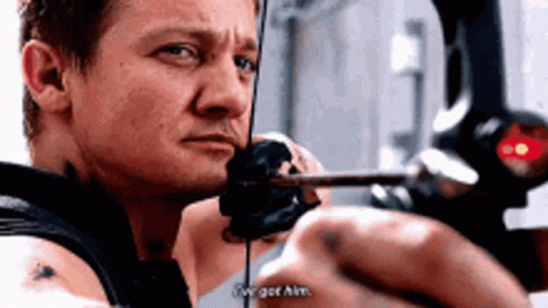 Hawkeye Clint Barton Aiming His Arrow GIF