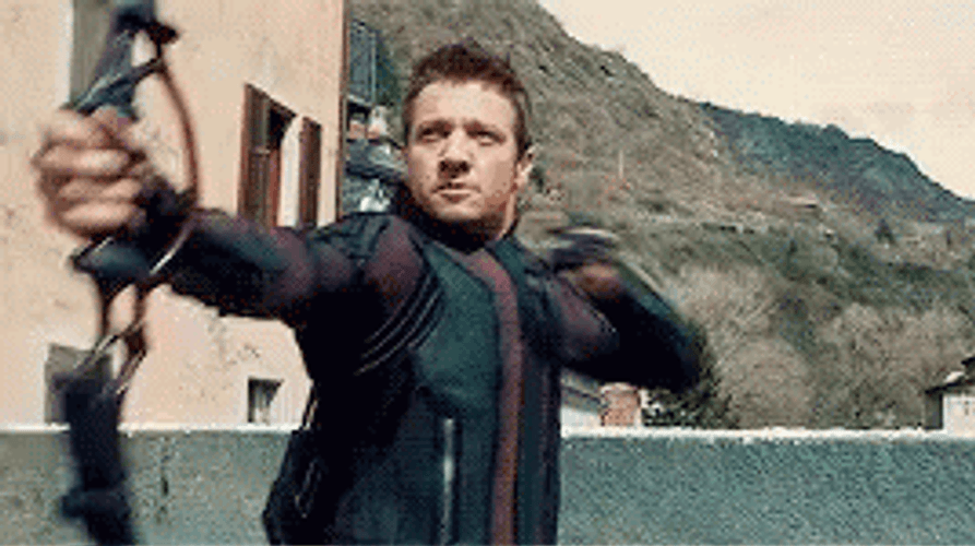Hawkeye Clint Barton Shooting EMP Arrow GIF