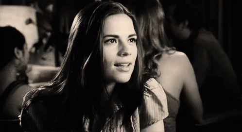 Hayley Atwell Looking Innocent Smiling GIF