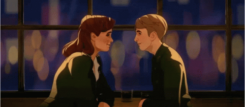 Hayley Atwell Peggy Carter Steve Rogers Kiss GIF