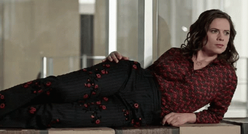 Hayley Atwell Sexy On Table GIF
