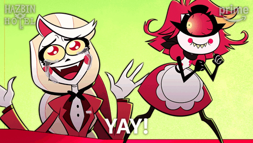 Hazbin Hotel Cartoon Saying Yay