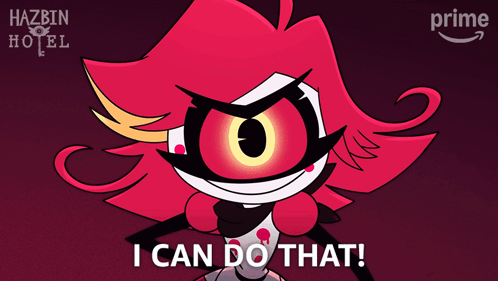Hazbin Hotel Poster With Cartoon Character GIF