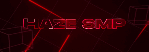 Haze Smp Is Written In Red On A Dark Red Background GIF