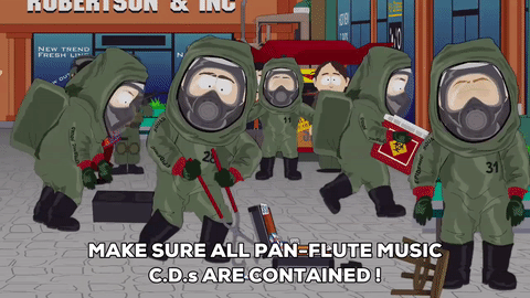 Hazmat Suit Cartoons Cleaning Up GIF