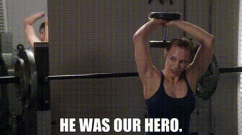 He Was Our Hero Work Out GIF