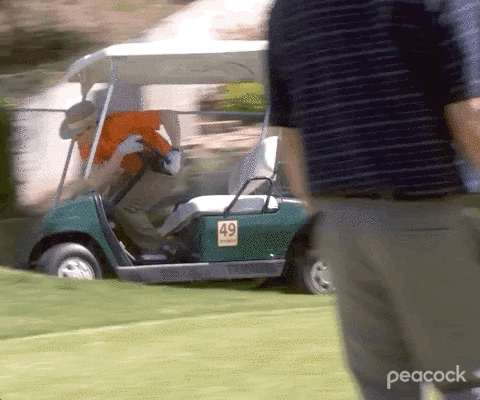 He Get Accident Using Golf Cart GIF