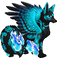 He Is Hot Litarally He Is A Blue Fire Wolf Dragon Sticker GIF