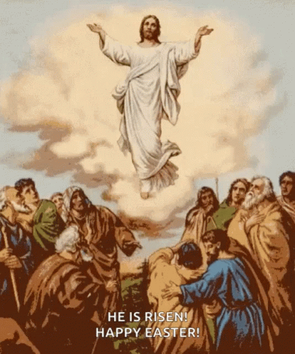 He Is Risen Jesus Floating GIF
