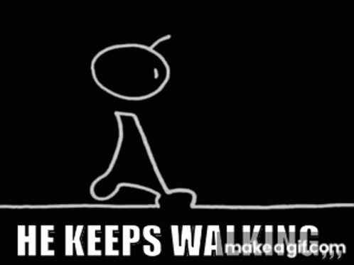 He Keeps Walking Stick Figure GIF