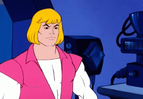 He-Man in Pink and White Outfit