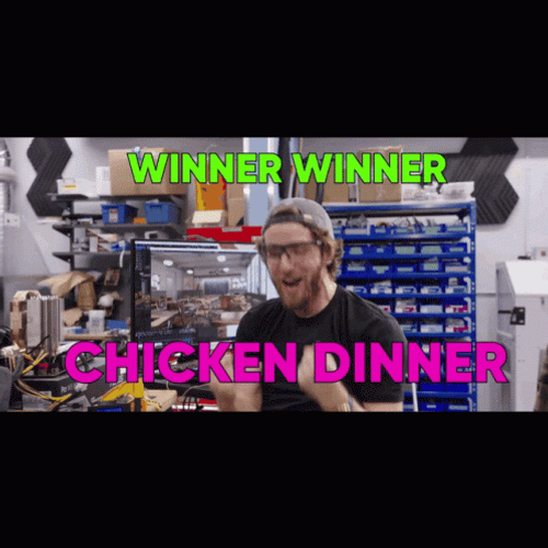He Was Happy Winner Winner Chicken Dinner  GIF