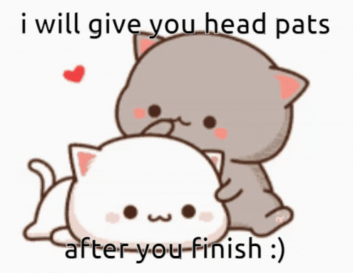 Peach Cat Head Pats GIF