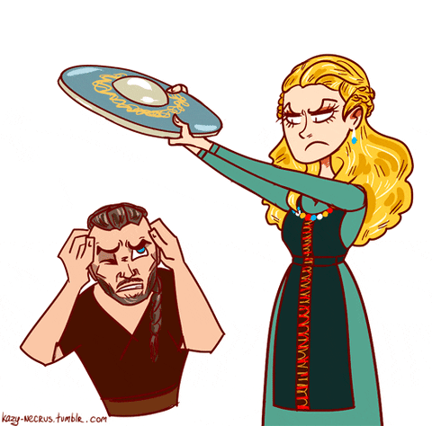 Head Bang Angry Cartoon Lady GIF