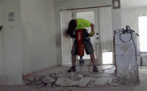 Head Banging Carpenter Working GIF