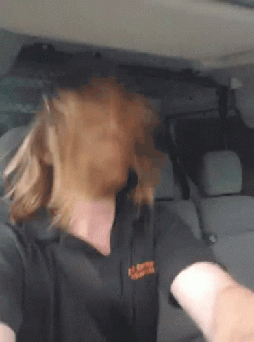 Head Banging Ginger Hair Car GIF