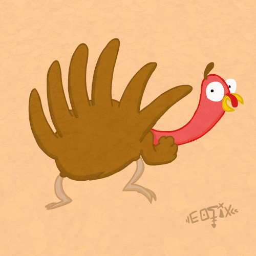 Head Banging Turkey Animated Thanksgiving GIF