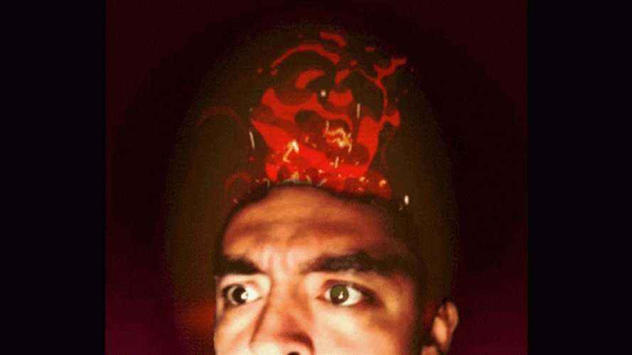 Head Burning Hair On Fire GIF