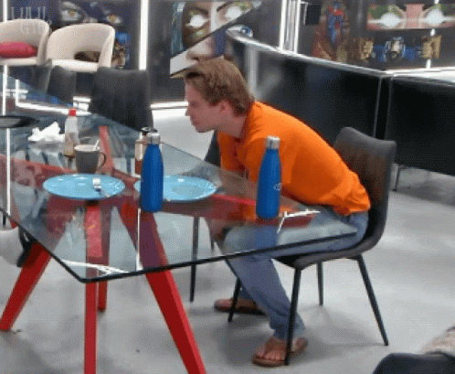 Head Desk Dining Table GIF