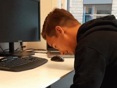 Head Desk Guy In Hoodie GIF