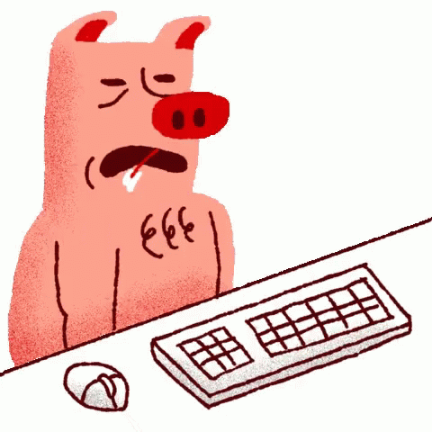 Head Desk Tired Pig GIF