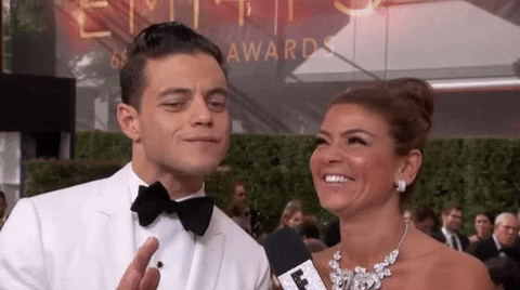 Head Nod Rami Malek GIF