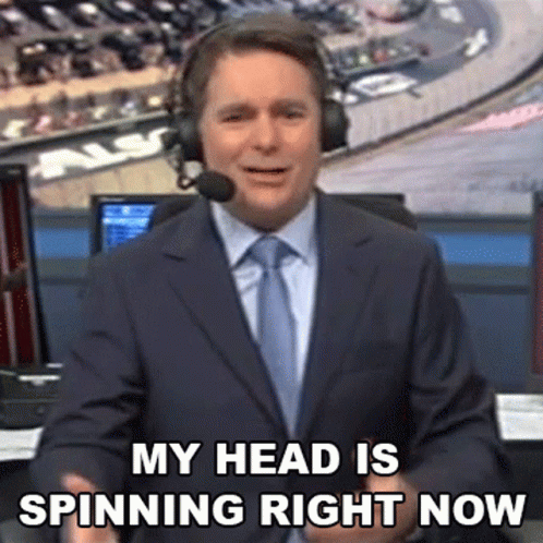Reporter Hand Signaling Head Spinning GIF