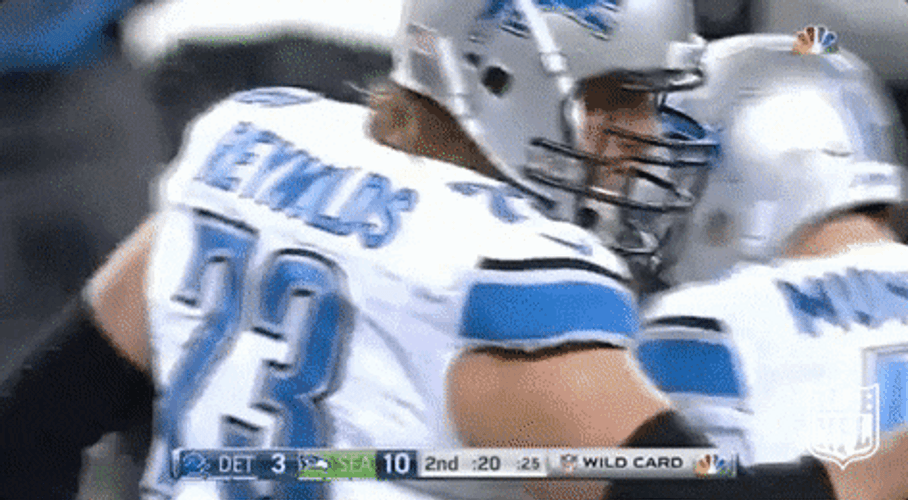 Head Tap Detroit Lions Players GIF
