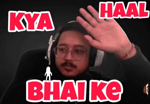 Headphone Man Saying Red Kya Haal Bhai Ke GIF